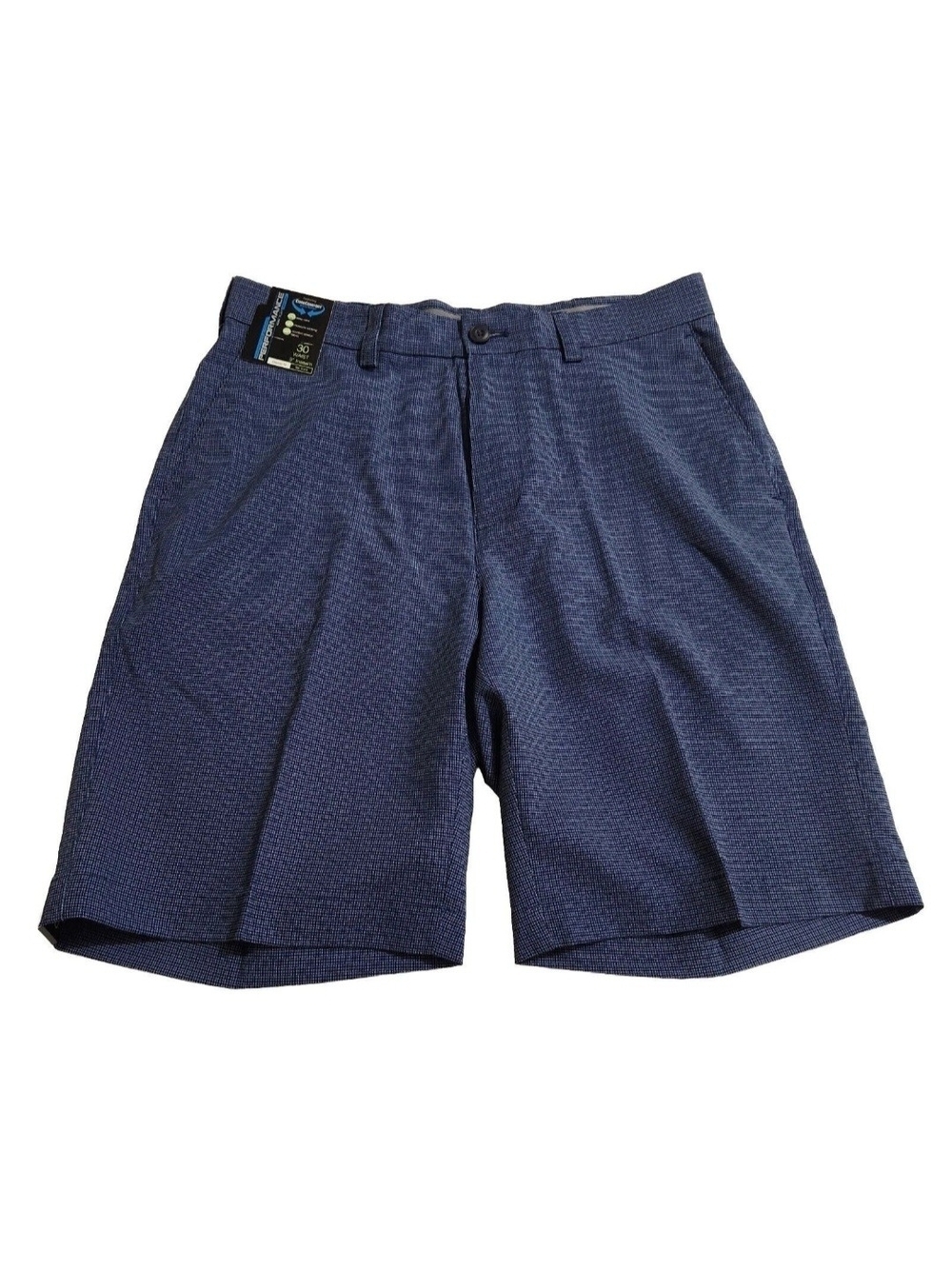 ROUNDTREE & YORKE Men's Size 30 Performance Flat Front Shorts Inseam 9 Navy 12